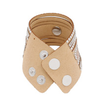 Partnerbeads 21CM brown leather bracelets fit 18/20MM snaps chunks KC0294 snaps jewelry