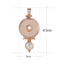 snap rose gold Pendant with rhinestone fit 20MM snaps style jewelry KC0399