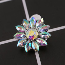 20MM Gear snap Silver Plated with multicolor rhinestone KC9816 snap jewelry
