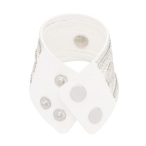 Partnerbeads 21CM white leather bracelets fit 18/20MM snaps chunks KC0293 snaps jewelry