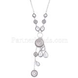 80CM High Quality necklace with two buttons and Rhinestones KC0979 fit 18mm&12mm chunks snaps jewelry
