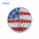 12mm Flag snaps Silver Plated with Enamel and red Rhinestones KS5035-S snap jewelry