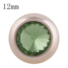 12MM round snap Rose Gold with green Rhinestone KS9684-S snaps jewelry