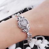 20MM loveheart snap silver Antique plated with white Rhinestone  KC5463 snaps jewelry