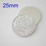 25MM Stainless steel coin disc with rhinestone
