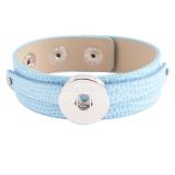 Partnerbeads 20CM 1 snap bracelets Removable buttons fit snaps chunks light blue artificial leather KC0219 Interchangeable Jewelry Snap Accessory