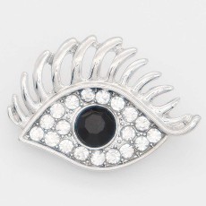 20MM eye snap Silver Plated with black rhinestone KC6879 snaps jewelry