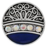 20MM design snap Silver Plated with  rhinestone and purple enamel KC9897 snap jewelry