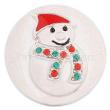 20MM snap Christmas snowman Antique Silver Plated with rhinestone KC8557 interchangable snaps jewelry