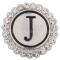 20MM English alphabet-J snap Antique silver  plated with  Rhinestones KC8539 snaps jewelry