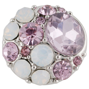 20MM Irregular snap Silver Plated with purple rhinestones KC7513 snaps jewelry
