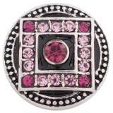 20MM round snap Antique Silver Plated with purple  Rhinestone and Enamel KC8778 snaps jewelry