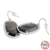 S925 Sterling Silver Kendra Scott style Elle Drop Earrings with black shell GM6002