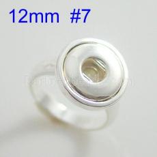 #7 Fit 12mm Snaps silver plate Rings fit snaps chunks