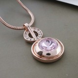 20MM round snap Rose-Gold Plated with pink Rhinestone KC9767 snaps jewelry