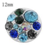 12mm design Small size snaps with blue Rhinestone for chunks jewelry