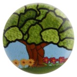 20MM tree Painted enamel metal snaps button print C5011 green