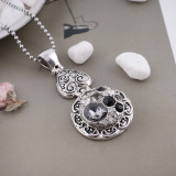 20MM Round snap Antique Silver Plated with black rhinestone KB5037 snaps jewelry