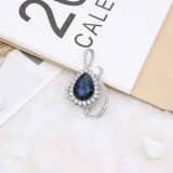 20MM design snap Silver Plated with dark bule rhinestone KC9918 snaps jewelry