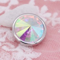 20MM design snap silver Plated with Auroral  multicolor  rhinestone KC6966 snaps jewelry
