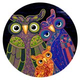 20MM Painted Owl enamel metal C5754 print snaps jewelry