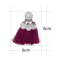 snap sliver tassel earrings with Rose red line fit 12MM snaps jewelry KS1213-S