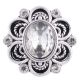 20MM snap flower silver plated with white rhinestones  KC6288 interchangable snaps jewelry