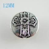 12mm cross snaps Antique Silver Plated KB6646-S snap jewelry