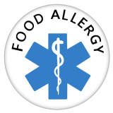20MM Medical Alert food allergy Painted enamel metal C5291 print snaps jewelry