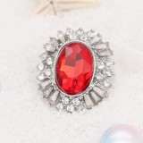 20MM design snap Silver Plated with red rhinestone KC7926 snaps jewelry