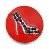 20MM high-heeled shoes snaps Silver Plated with red Enamel KB6878 snaps jewelry