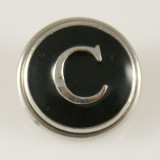 20MM English alphabet-C  snap silver  plated KB1253 with Enamel interchangeable snaps jewelry