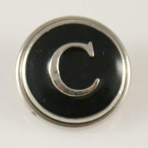 20MM English alphabet-C  snap silver  plated KB1253 with Enamel interchangeable snaps jewelry