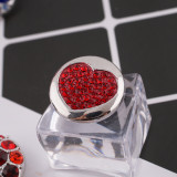 20MM valentine Love snap Antique Silver Plated with red rhinestone KB5064 snaps jewelry