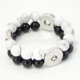 white howlite and black Obsidian bracelets Fit 18/20mm snaps chunks