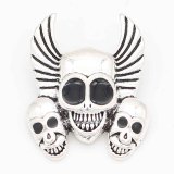 20MM skull snap sliver Plated KC6698 snaps jewelry