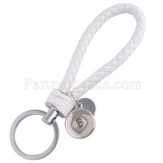 PU leather Keychain Keychain with button fit snaps chunks KC1119 Snaps Jewelry