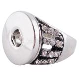 18MM 8# snaps metal Ring with rhinestone KC0951 snaps jewelry