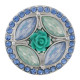20MM flower snap Silver Plated with blue rhinestone KC7645 snap jewelry