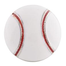 20MM Baseball snap Silver Plated with white Enamel KC6087 snaps jewelry