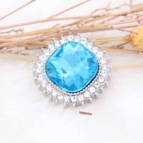 20MM design snap Silver Plated with blue rhinestone KC6773 snaps jewelry