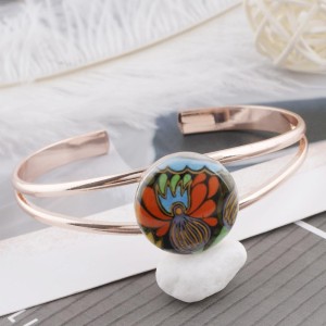 20MM flower Painted enamel metal C5195 print snaps jewelry