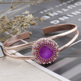 20MM design Rose-Gold Plated with rhinestone and purple beads KC9785 snaps jewelry