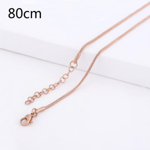 80CM high quality Stainless steel Snake Rose Gold Chain necklace
