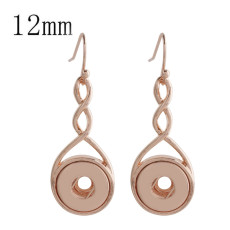 snap Rose Gold earring fit 12MM snaps style jewelry KS1148-S   earrings for women
