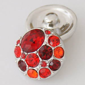 20MM Round snap Antique Silver Plated with red  rhinestone KB5002 snaps jewelry