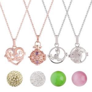 Mix 10pcs/set Angel Caller Ring bell ball locket Necklace without ball random color,  random 30 types