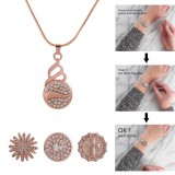 snap Rose Gold Pendant fit 20MM snaps style jewelry KC0392