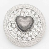 20MM snap Love sliver Plated with  rhinestones KC6725 snaps jewelry