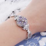 20MM design snap silver plated with purple Rhinestone KC5447 snaps jewelry